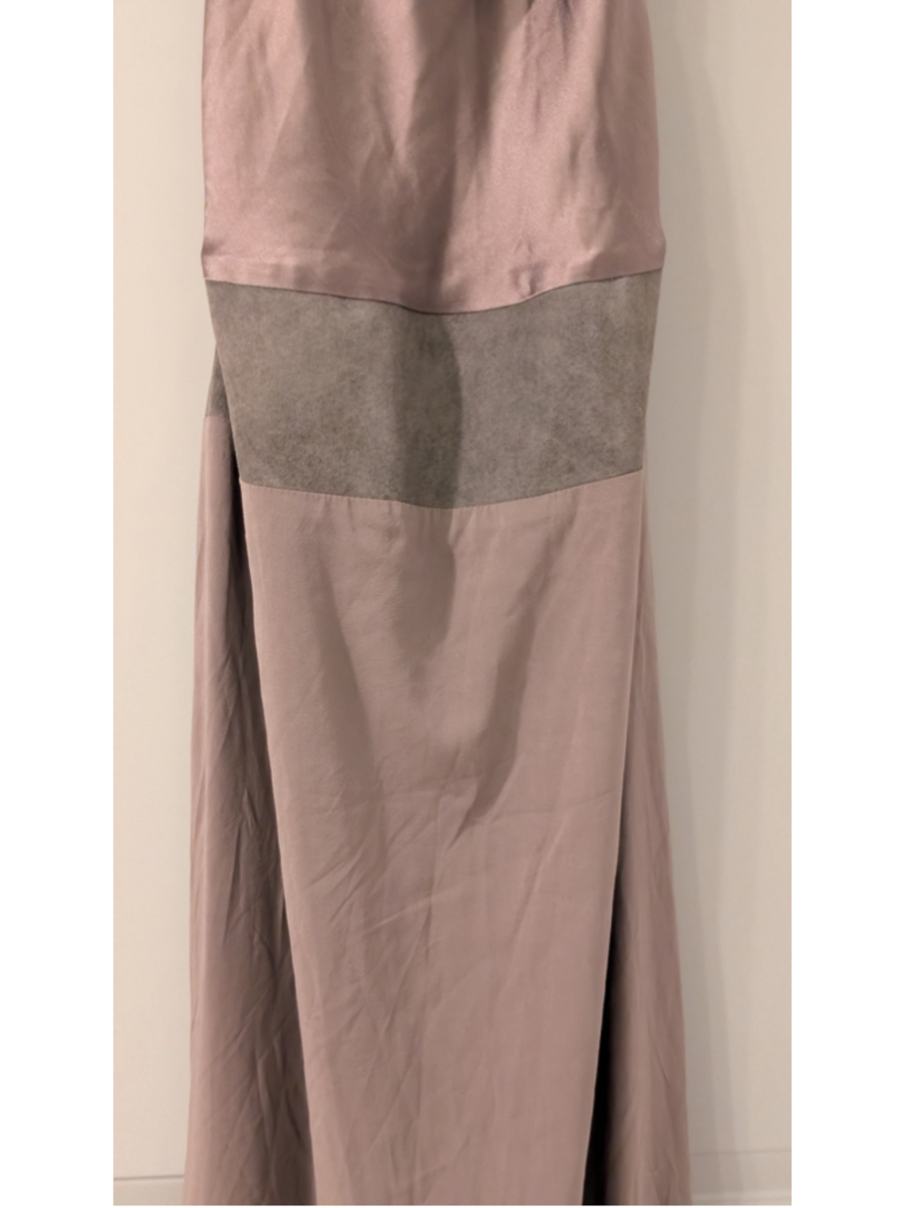 Nicole Miller Collection Silk Leather Strappy Back Maxi Evening Gown Size 6 - Picture 8 of 15